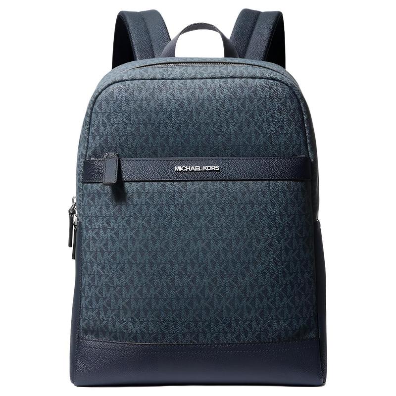 MICHAEL KORS backpack COOPER bronze hardware accessories, artificial leather and polyester and PU backpack, medium size, same style for men and women синий