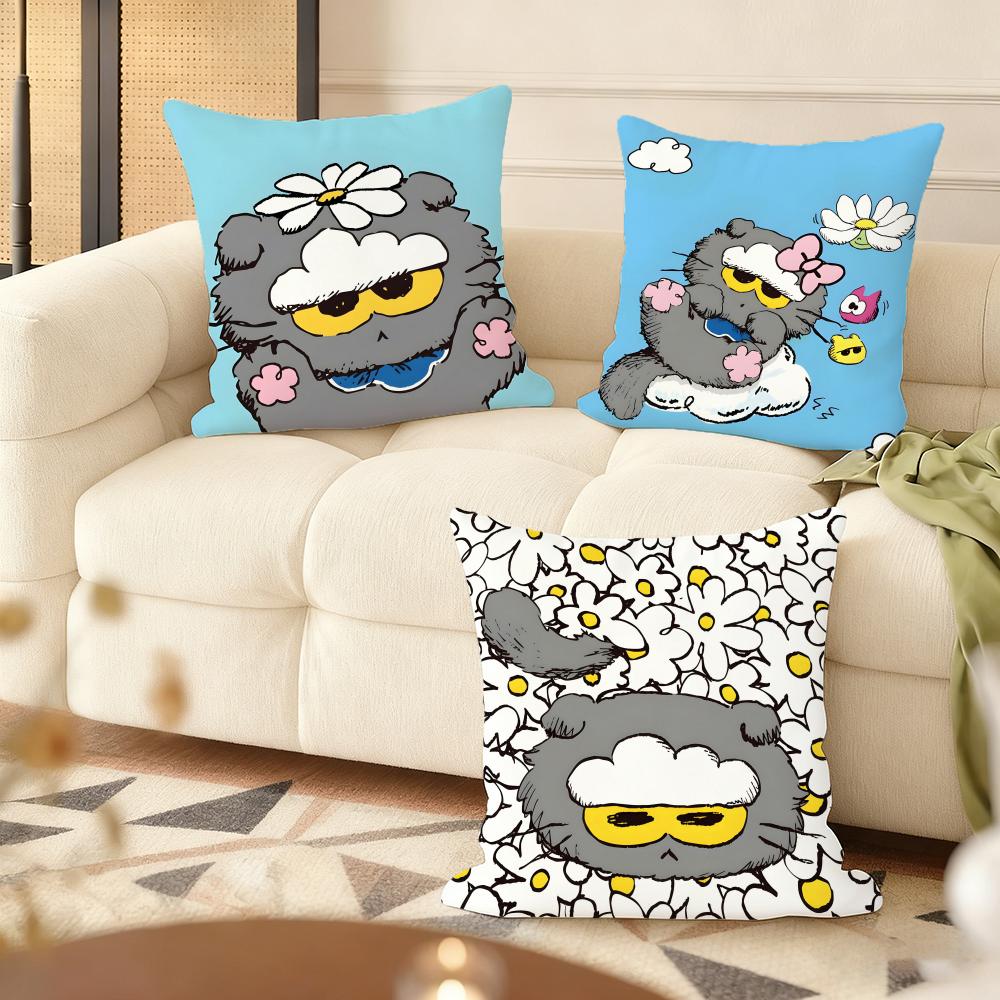 Cute Cat Cushion Cover Soft Short Plush Pillow Cover Smooth Cozy Texture Aesthetic Cushion Case Home Decor