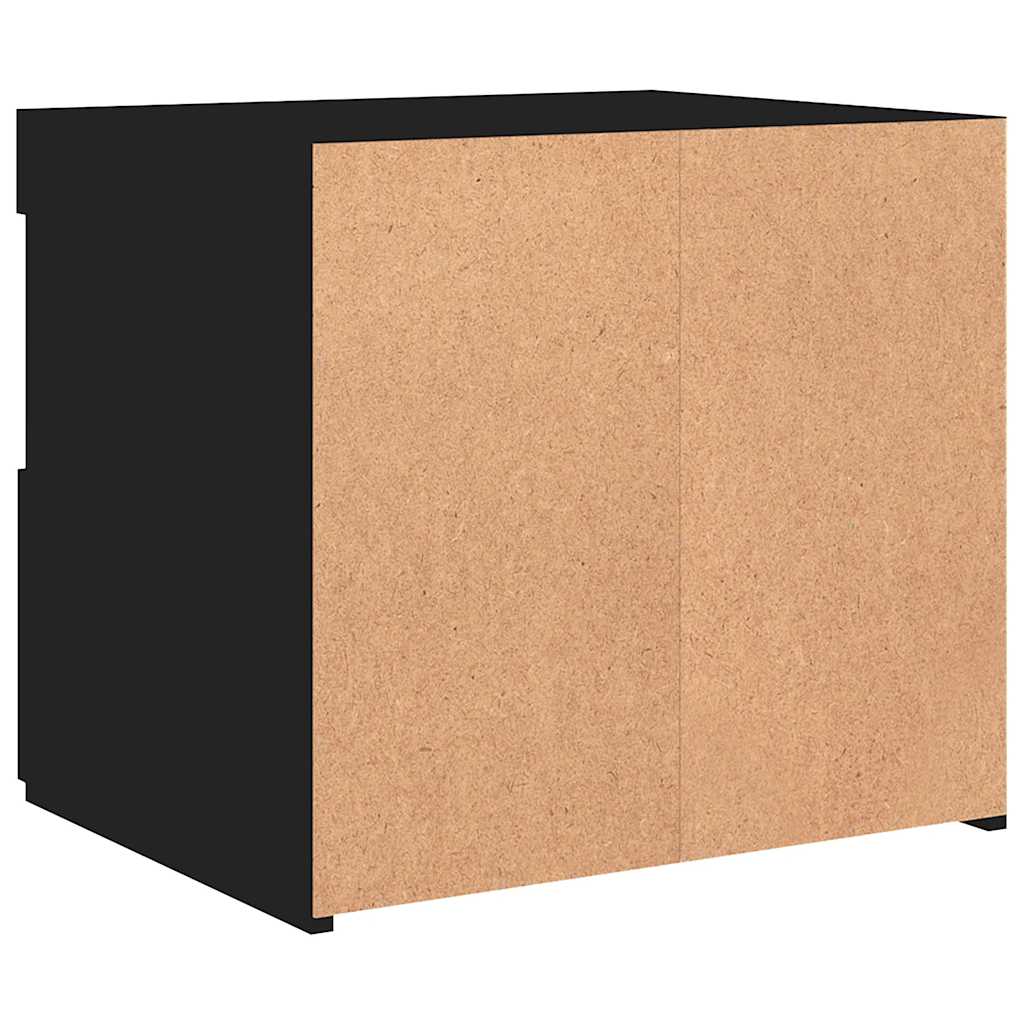 Nightstand with LED Lights Black 50 X 40 X 45 Cm