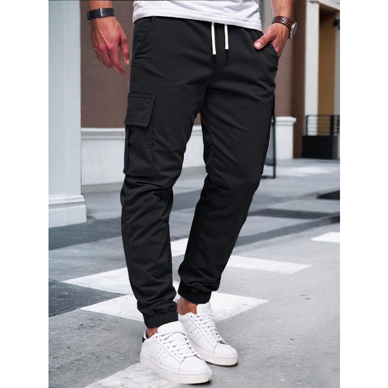 Herren einfarbige Carhartt Latzhose Kordelzug elastische Leggings Freizeithose Fitnesshose