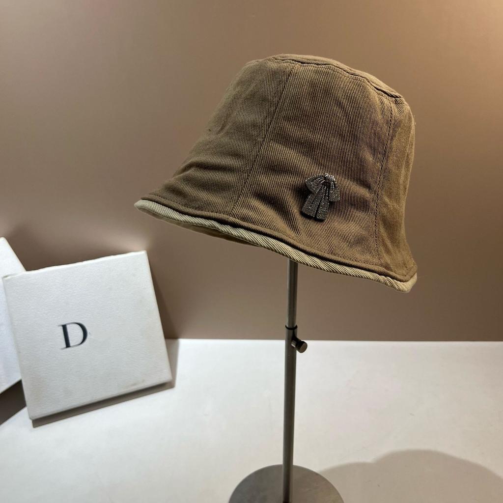 Washed Polished Cotton Two-color Edge A Version Bucket Hat Spring and Autumn New Face Small Versatile Bucket Hat Women