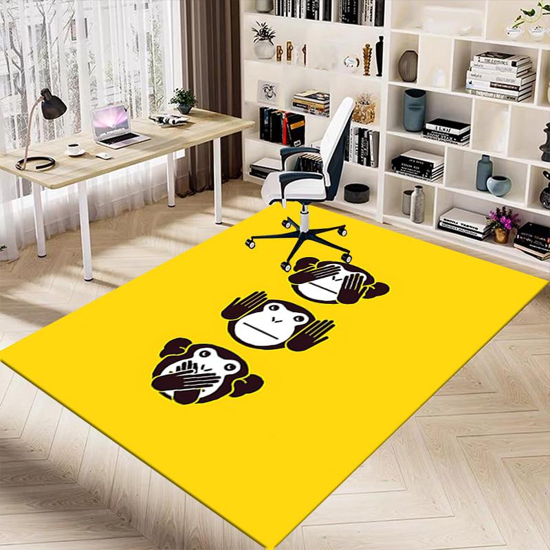 1PC Monkey See Monkey Do Extra Large Non Slip Floor carpet, Office, family, bedroom Large Area Rug Indoor Rugs, Vibrant Colors