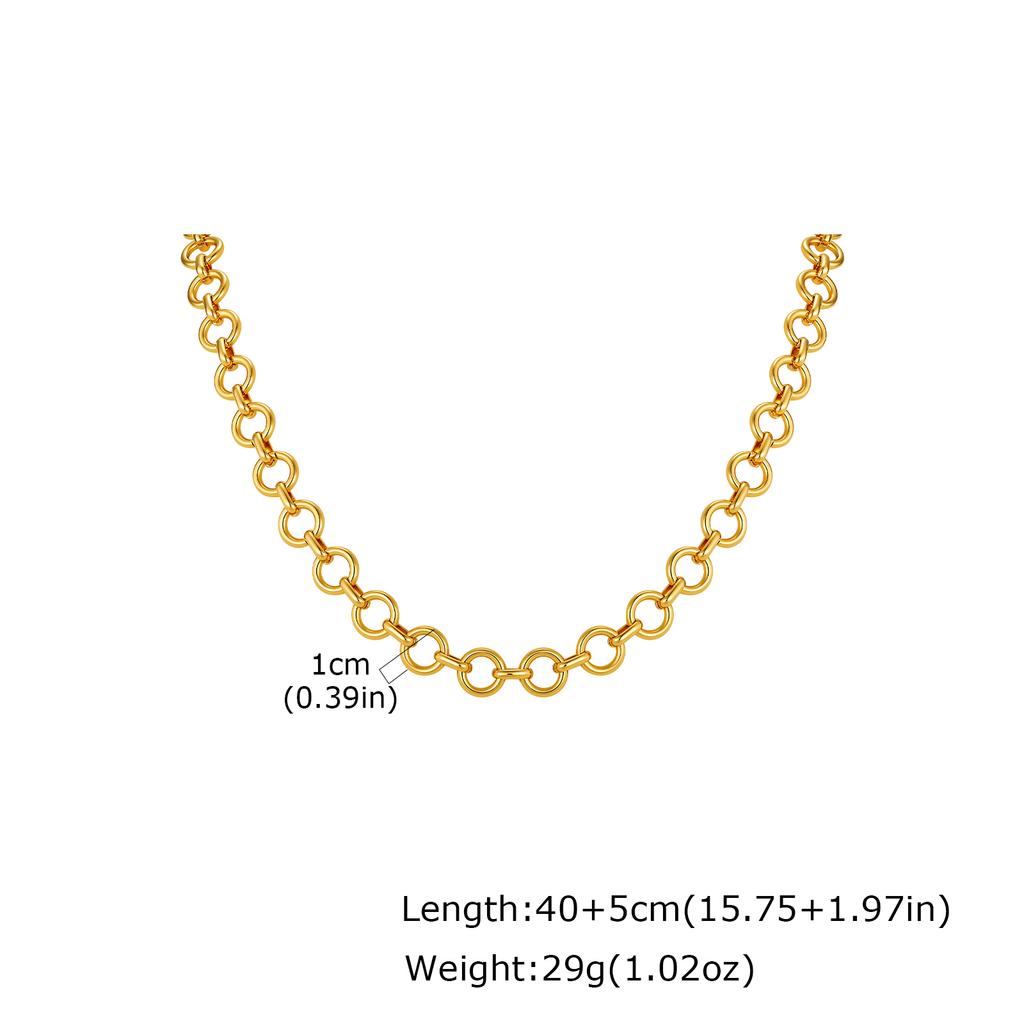 Solid Stainless Steel Chunky Chain Necklace for Women, Simple Link Chain Chokers, Fashion Non Tarnish Jewelry