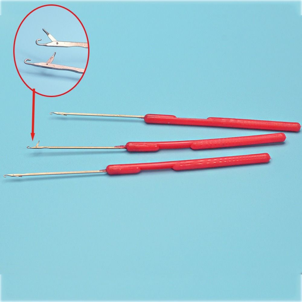 10pcs/set Plastic Crochet Hook Needle Red Micro Hook Needle  for Jumbo Braiding
