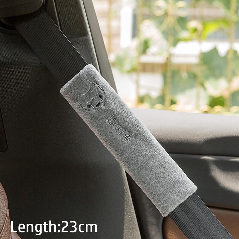 Universal Car Seat Belt Cover Plush Cute Cartoon Car Safety Belt Cover Shoulder Pad For Kids Adults Car Interior Accessories