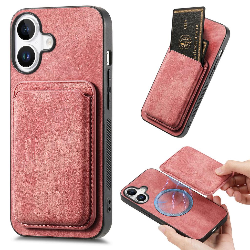 For iPhone 17 Case Retro Leather + TPU Phone Cover with Detachable Card Slot