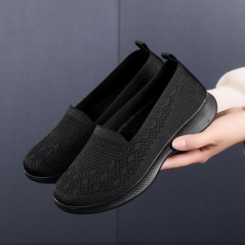 Women's net shoes autumn, spring and summer mesh one-pedal mother shoes breathable sports shoes flat-soled old Beijing cloth shoes women's walking