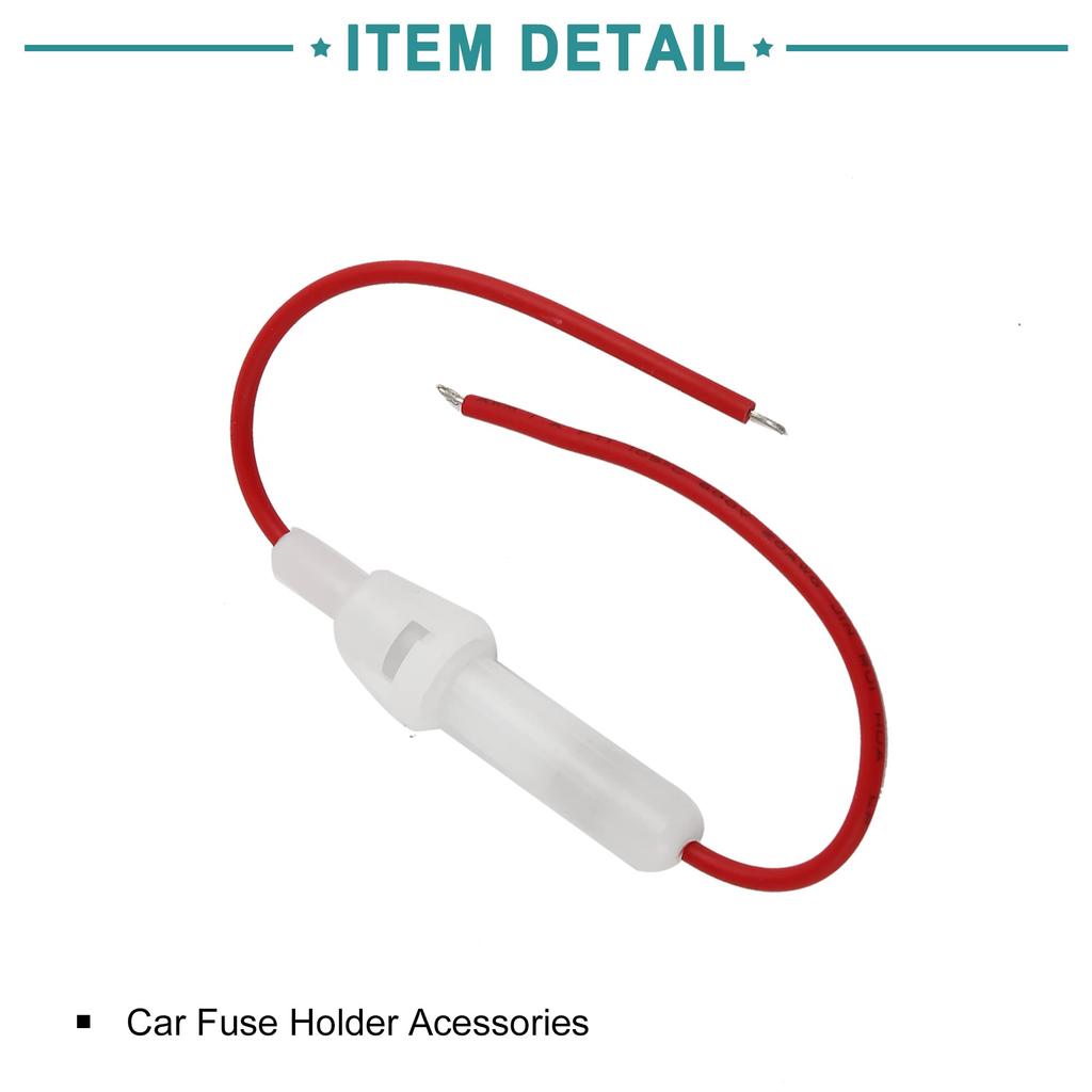 ACROPIX Car In-Line Universal 5mmx20mm Tube Fuse Holder 10A Red White 10pcs