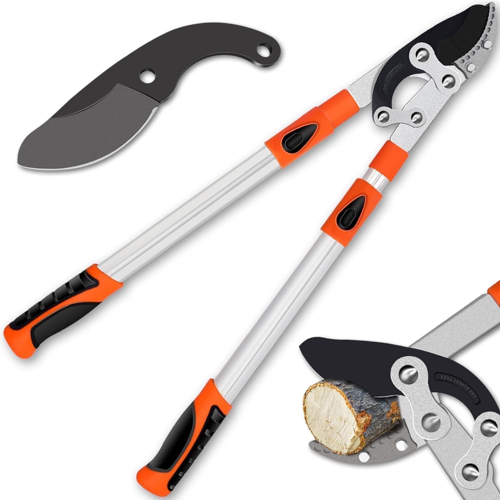 Vtuesxn Branch Pruning Extendable Pruning Thick Branch SK5 High Carbon Steel 55mm Cutting Excellent Cutting Suitable for Thick High Branch Garden Easy оранжевый
