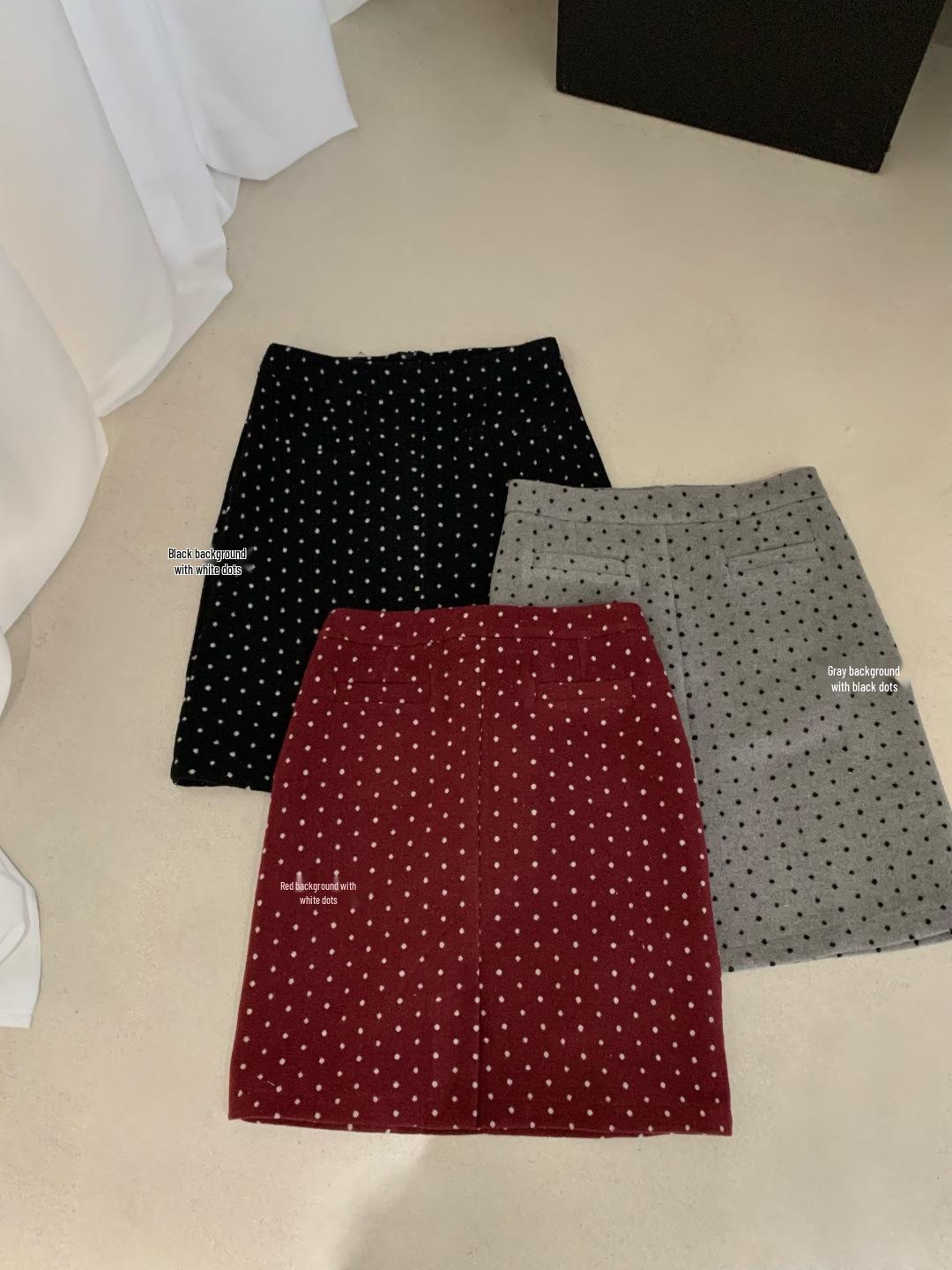 Women s Autumn-Winter High Waist Polka Dot A-Line Skirt - Mid-Length Trendy Style Medium