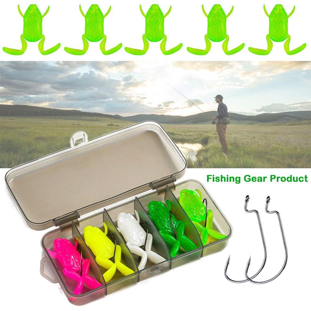5pcs Simulated Fake Bait TPE Soft Frog Fishing Lures Mix Color 5g 10g Mini Frog Bait Jigging with 5pcs Hook Fishing Gear Product