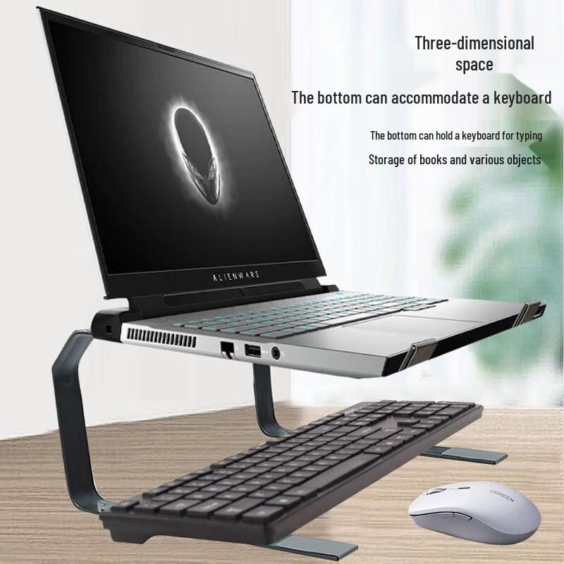 Universeller doppellagiger Aluminium-Laptopständer mit kabellosem Laden