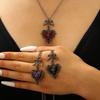 Gotische Strik Rood Hart Kruis Hanger Ketting Trendy Vrouwen Donkere Stijl Nek Accessoire