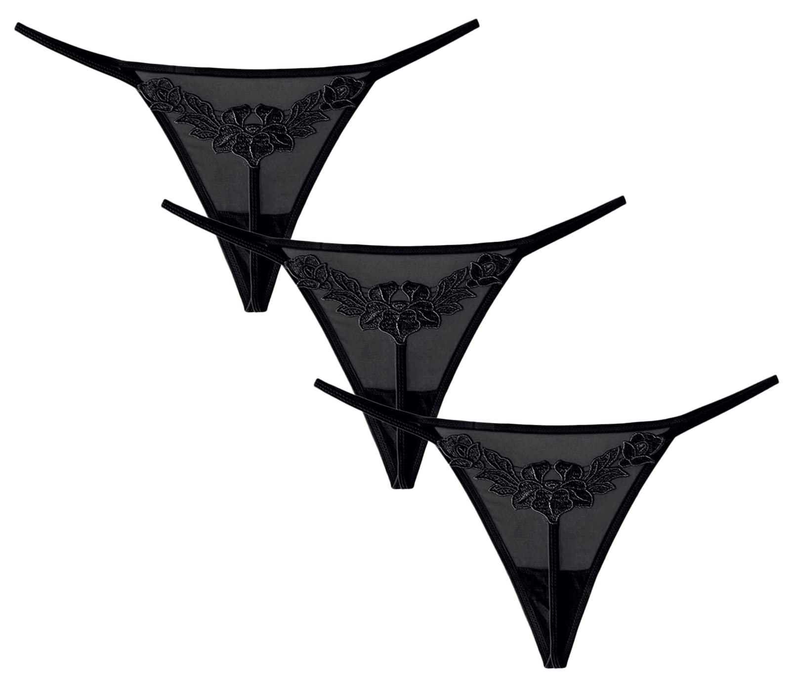 

Трусики-стринги Maeau Sheer размера L для женщин, не врезающиеся, формирующие ягодицы, кружевные, удобные, дышащие, бесшовные, сексуальные, набор из 3 штук, черные,