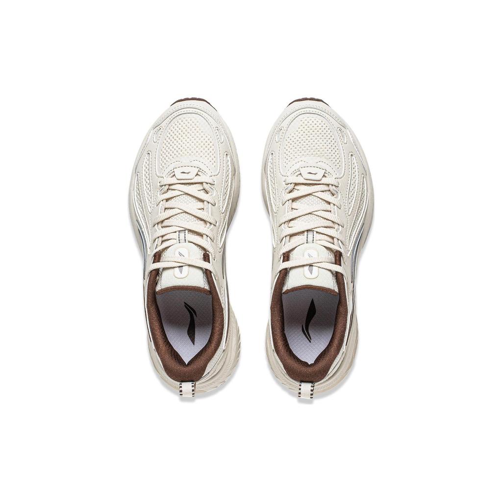 Li Ning Fuyao V2 Cushioning Slip Resistant Abrasion Resistant Low top Running Shoes Women's Pearl White ARXT022-3