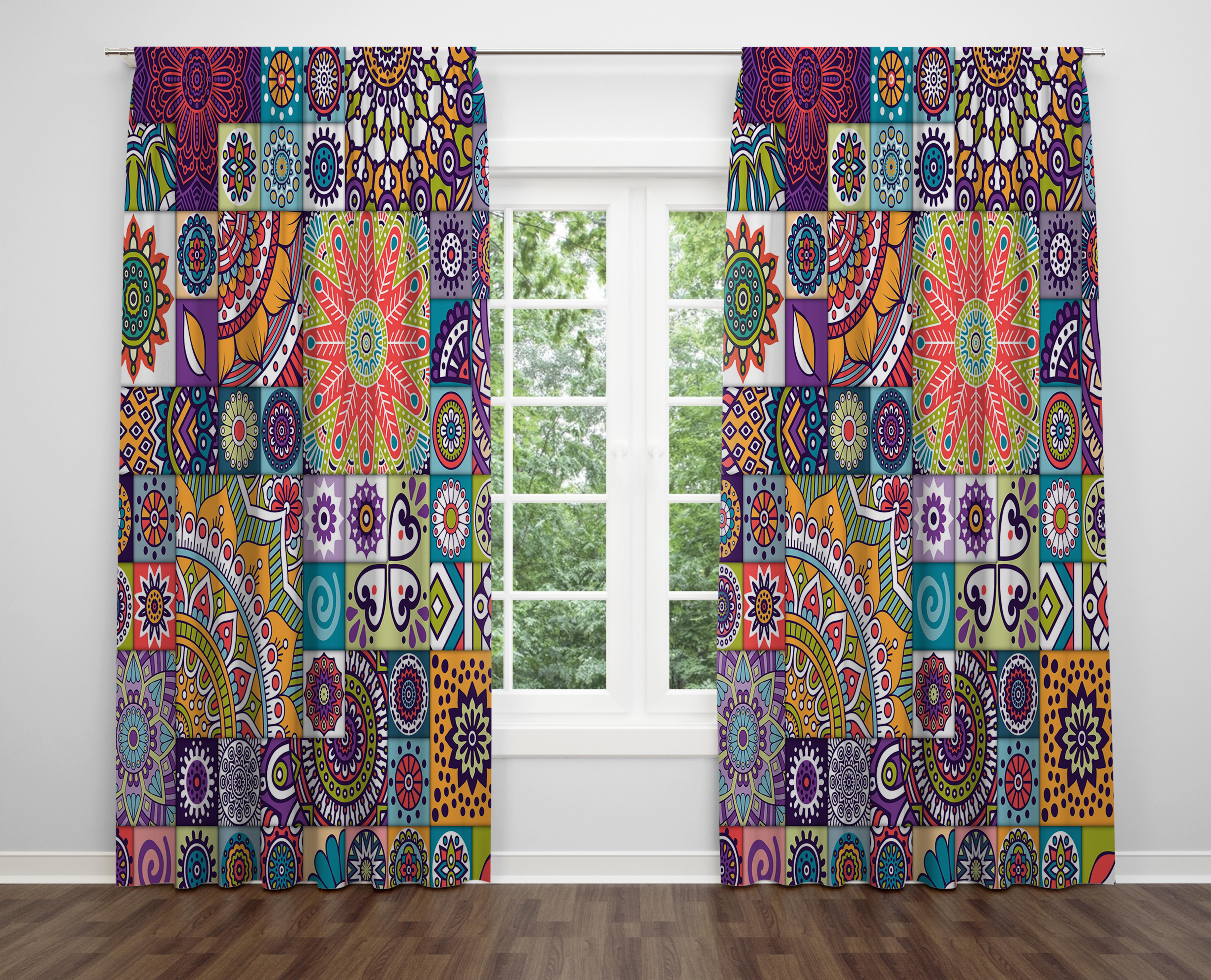 

Декоративний дизайн, високоякісна бавовняна тканина, ви можете вибрати одну або подвійну фіранку з крила 1 piece різнокольоровий