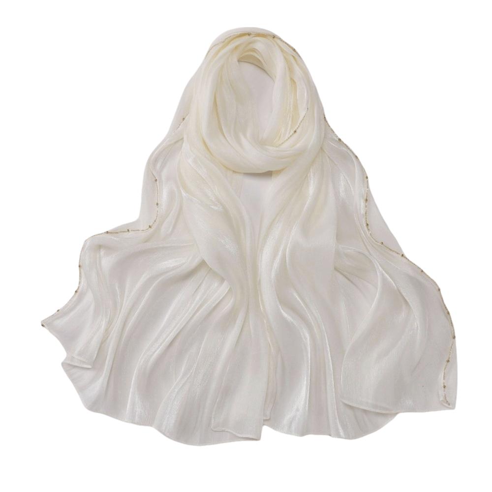Unilateral golden chain Sunscreen shawl Shining Chiffon Hijab Veil High Qulaity Head Wrap  Outdoor