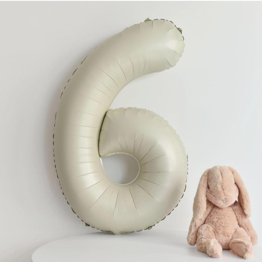 40-Inch Caramel Cream Number Balloons - Aluminum Foil Birthday Party Decoration for Kids and Adults