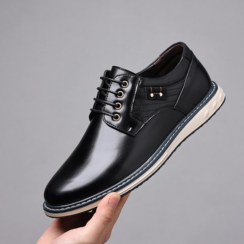 

Men s Business Leather Shoes Brand Casual Dress Shoes Fashion Office Shoe Lace Up Oxford Flats New Sneakers Casual Leather Shoes 40 чёрный