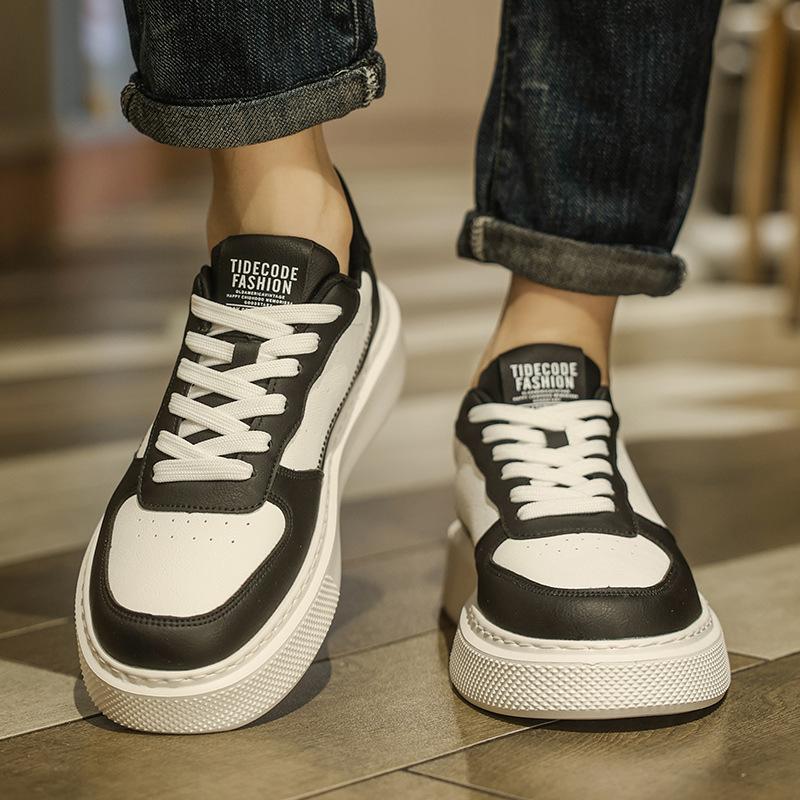 Board Shoes High-end Men's Shoes New Summer Breathable Versatile Casual Shoes Youth Thick Sole Heightening Air Force White Shoes