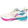 Li Ning Blade Max Cushioning Slip Resistant Abrasion Resistant Low Top Badminton Shoes Unisex White Pink Blue AYAU005-4