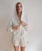 LETTER FROM MOON Andy Flower Waffle Shorts (White)