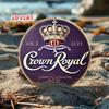 Vintage Royal Crown Whiskey Metal Sign Wall Art 7.87 Inch Round Home Bar Decor