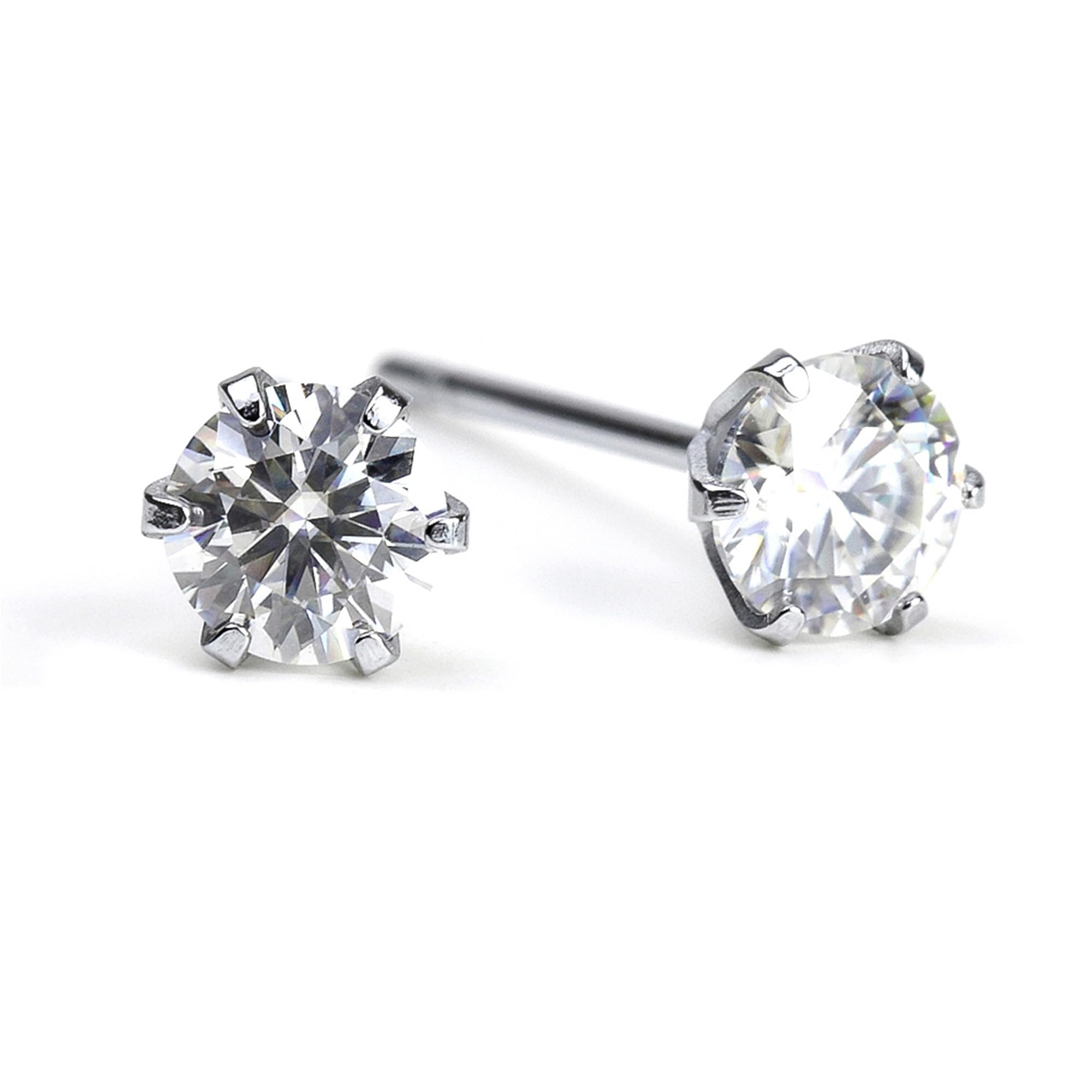 

Diamond Lab Moissanite Earrings for Single Stainless Steel 316L Accessories Box Women, Stone, Finish, 0.50ct, [Gift Set]