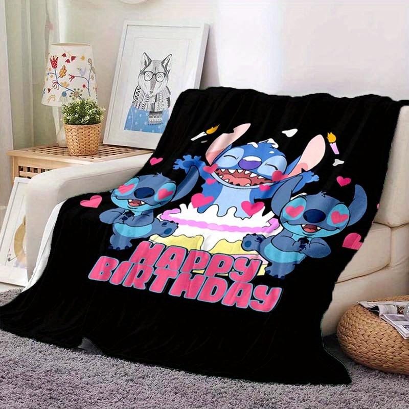 1pc Stitch Printing Blanket - Soft, All-Season Throw for Living Room, Bedroom,Personalized Gift with Adorable Cartoon Design