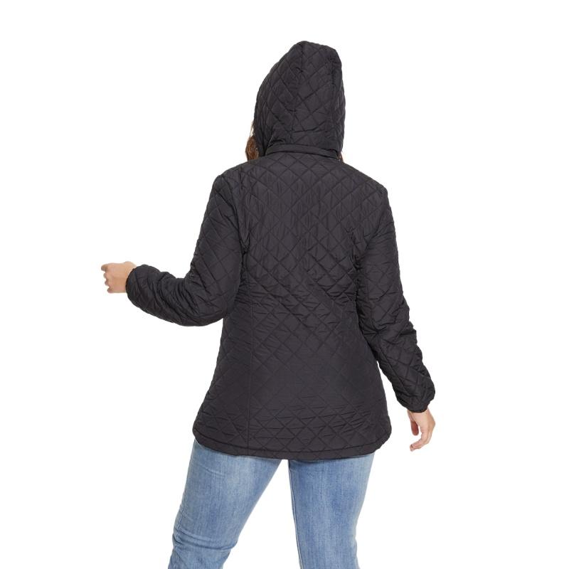 Jachetă de toamnă iarnă pentru femei, parcă groasă și caldă cu glugă, haină subțire cu mânecă lungă