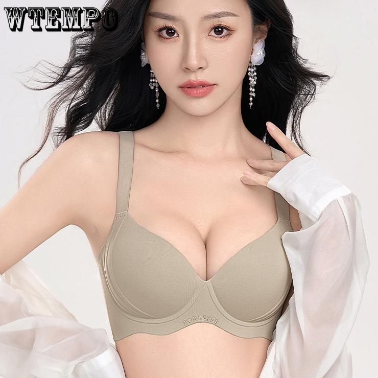 Underwear Women's Soft Steel Coil Lace-back Bra Anti-sagging Top Support Seamless Bra Push Up Bra