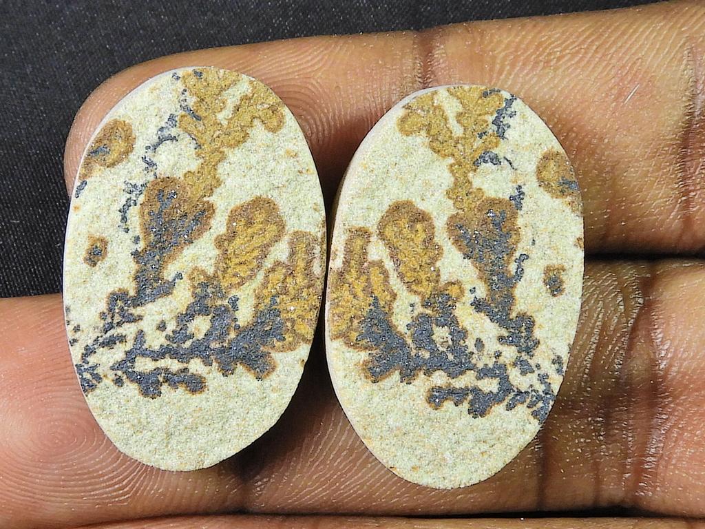 Natural Psilomelane Germane Dendrite Matching pair Stone 17X27X05 MM SK-781