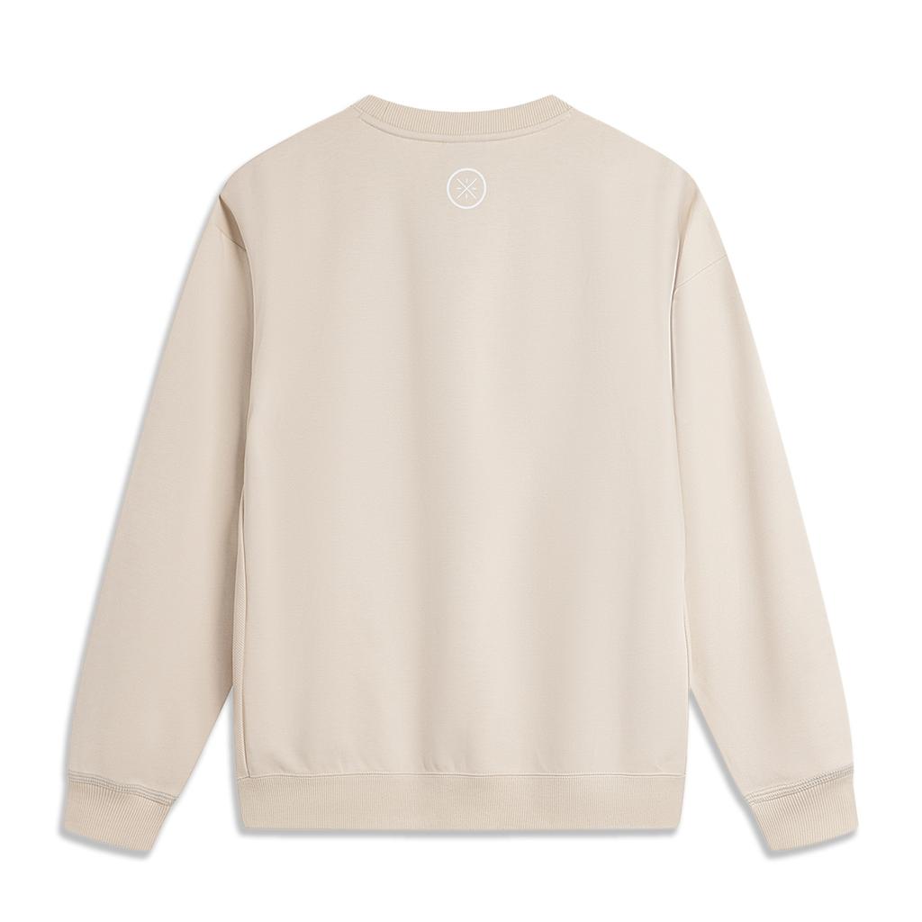 Li Ning Basketball Series Pullover Round Neck Loose Long Sleeve Sweatshirt Men Sweatshirt Oatmeal-Gray AWDU277-6