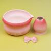 8PCS Matcha Tea Set Pink Gradient Japanese Style Complete Matcha Bowl Kit Perfect Gift for Wedding Housewarming