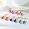 European and American Crystal Jewelry High-end Long Teardrop Earrings Fashionable Light Luxury Colorful Zircon Earrings