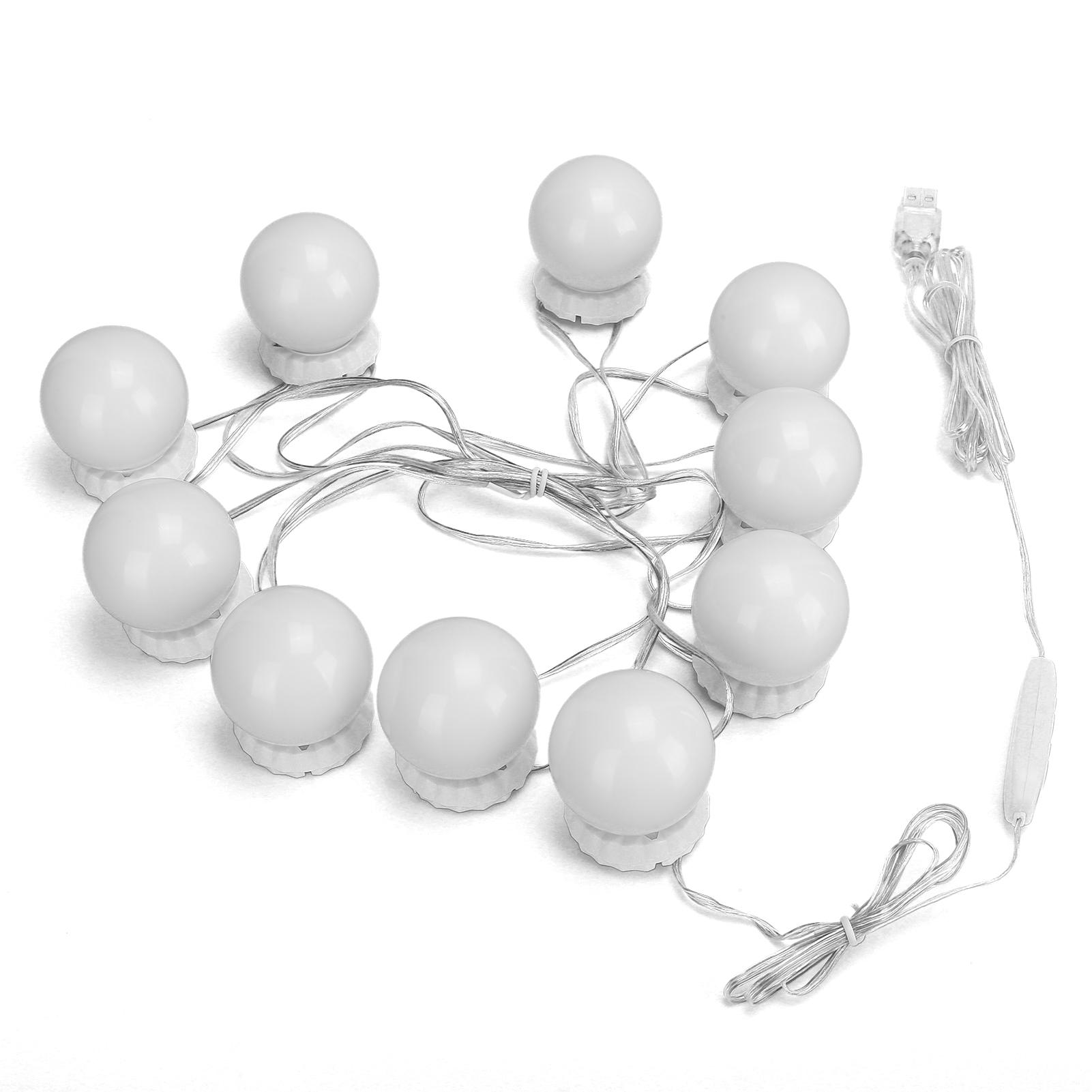 

LED Makeup Mirror Lights Retractable Mirror Lamp with Dimmable Light Bulbs and USB Power Supply Plug for Makeup