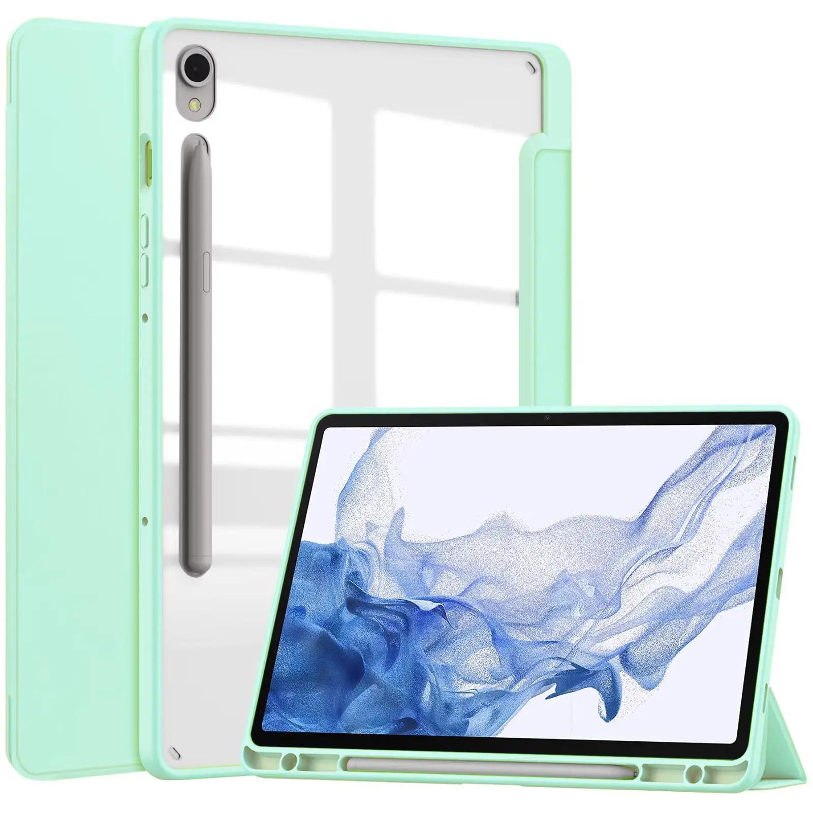 

Сумісний з Samsung Tab A8 X200 10.5 дюймовий чохол для планшета - Акриловий прозорий трискладний протиударний шкіряний чохол