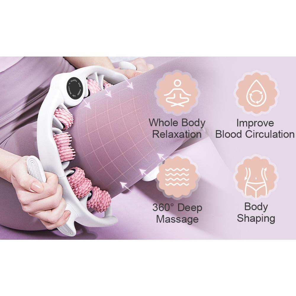 Ring-Beinclip-Rollenmassagegerät, Beinmassagegerät, Yoga-Fitnesshilfe, Bein-Schönheitsartefakt, 3 abnehmbare Teile