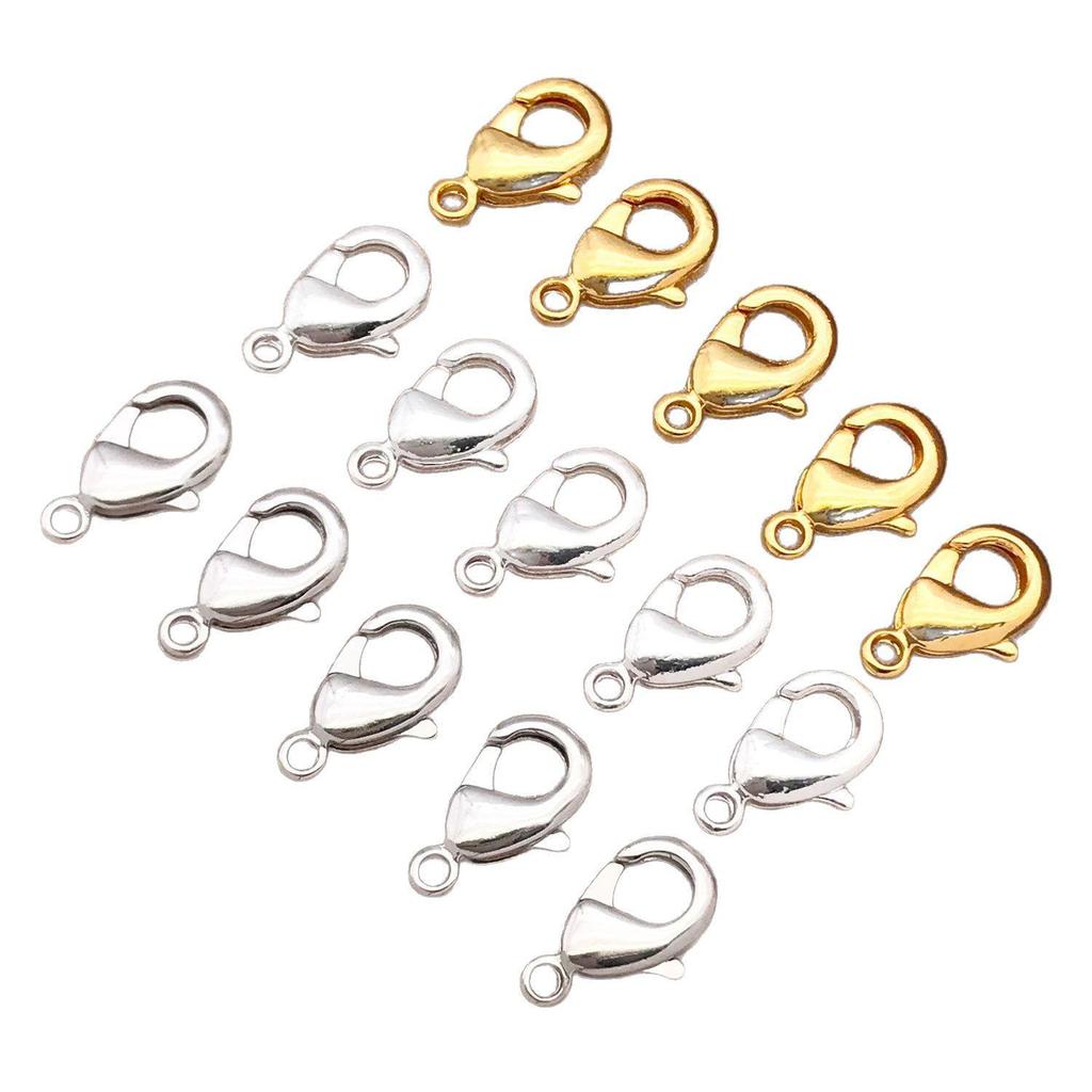 18K Gold-Filled Lobster Clasp, Electroplated Real Gold, Handmade Color-Preserving Spring Clasp for DIY Bracelet/Necklace Jewelry Accessories.