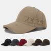 High Quality Hip Hop Hard Top Baseball Cap With Letter Embroidery Ripped Snapback Hat Large Head Hats For Women Men Bone
