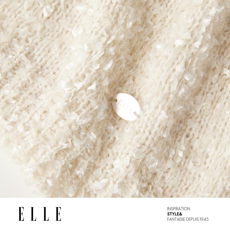 ELLE French Style Lambswool Semi-High Collar Sweater