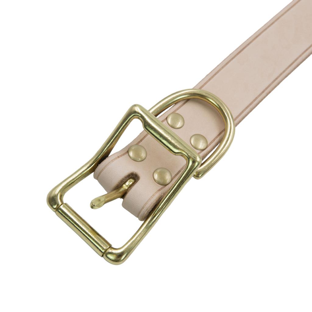 Pet collar leather cowhide vegetable tanned leather dog neck ring collar pure handmade ironing leash set