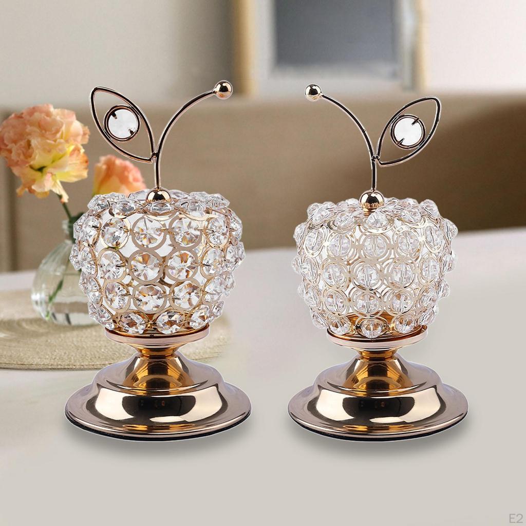 Beads Modern Table Centerpiece Decor Artificial Fruit Figurine Statue Crystal Ornament for Home