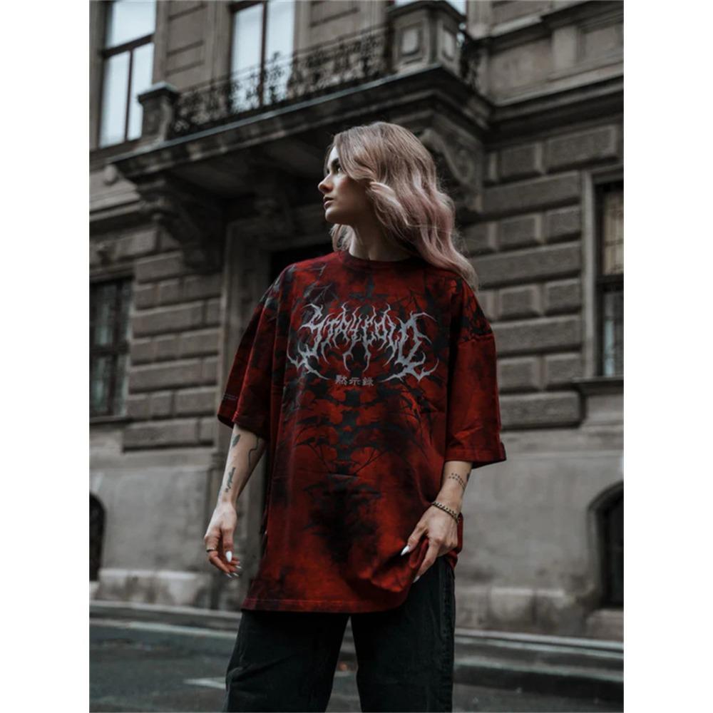 Camiseta de Moda para Hombre Tendencia Estilo Gótico Camiseta para Mujer Verano Impresión 3D Casual Cuello Redondo Manga Corta Camisetas Top