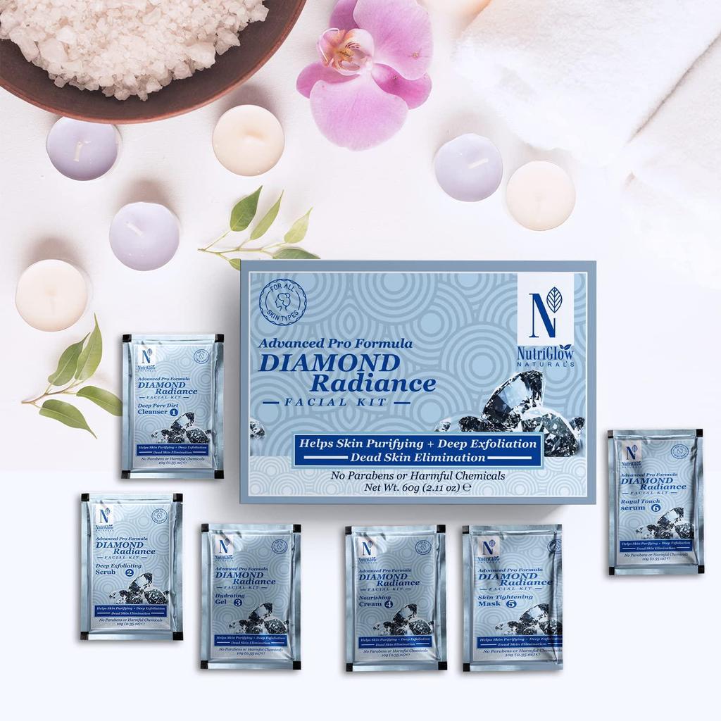 Kit viso Diamond Radiance & Wine Advanced Pro Formula di NutriGlow Natural