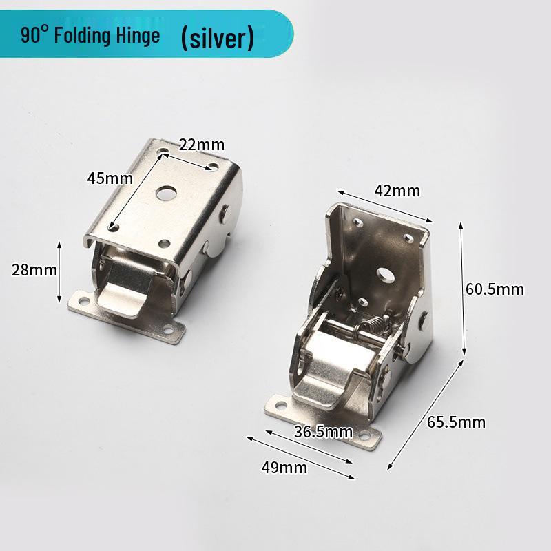 Self-Locking Folding Hinge for Coffee or Dining Table: 90° & 180° Right Angle Connector