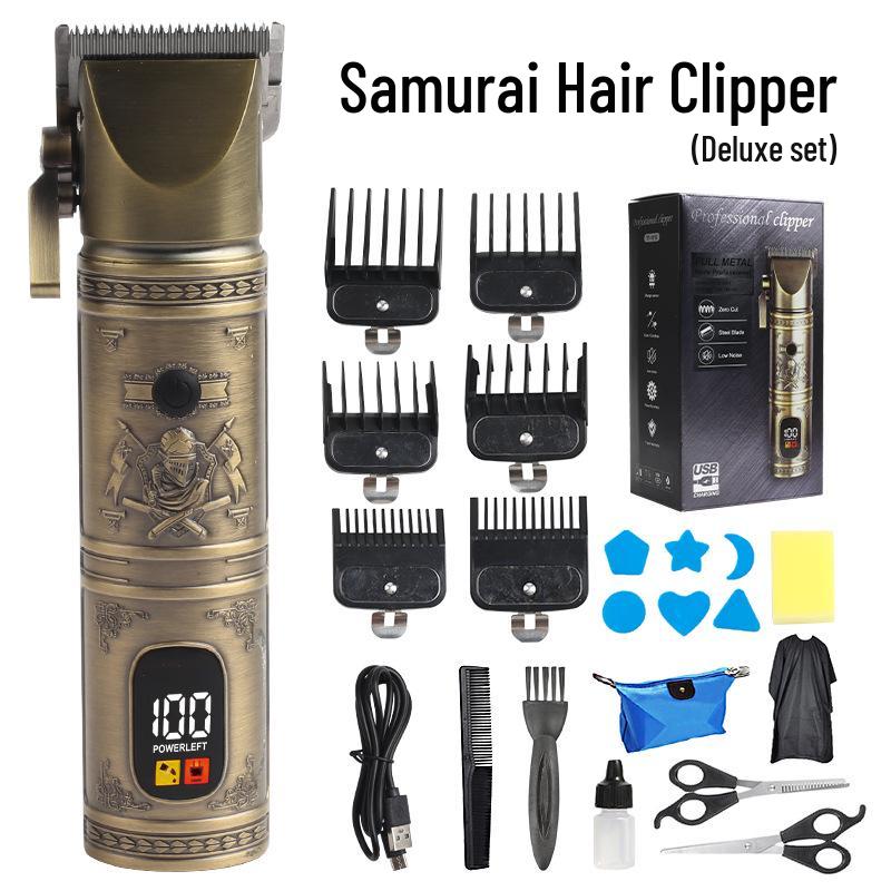 Rechargeable Metal Electric Hair Clipper with Digital LCD Display and Adjustable Tooth Pitch for Home Use