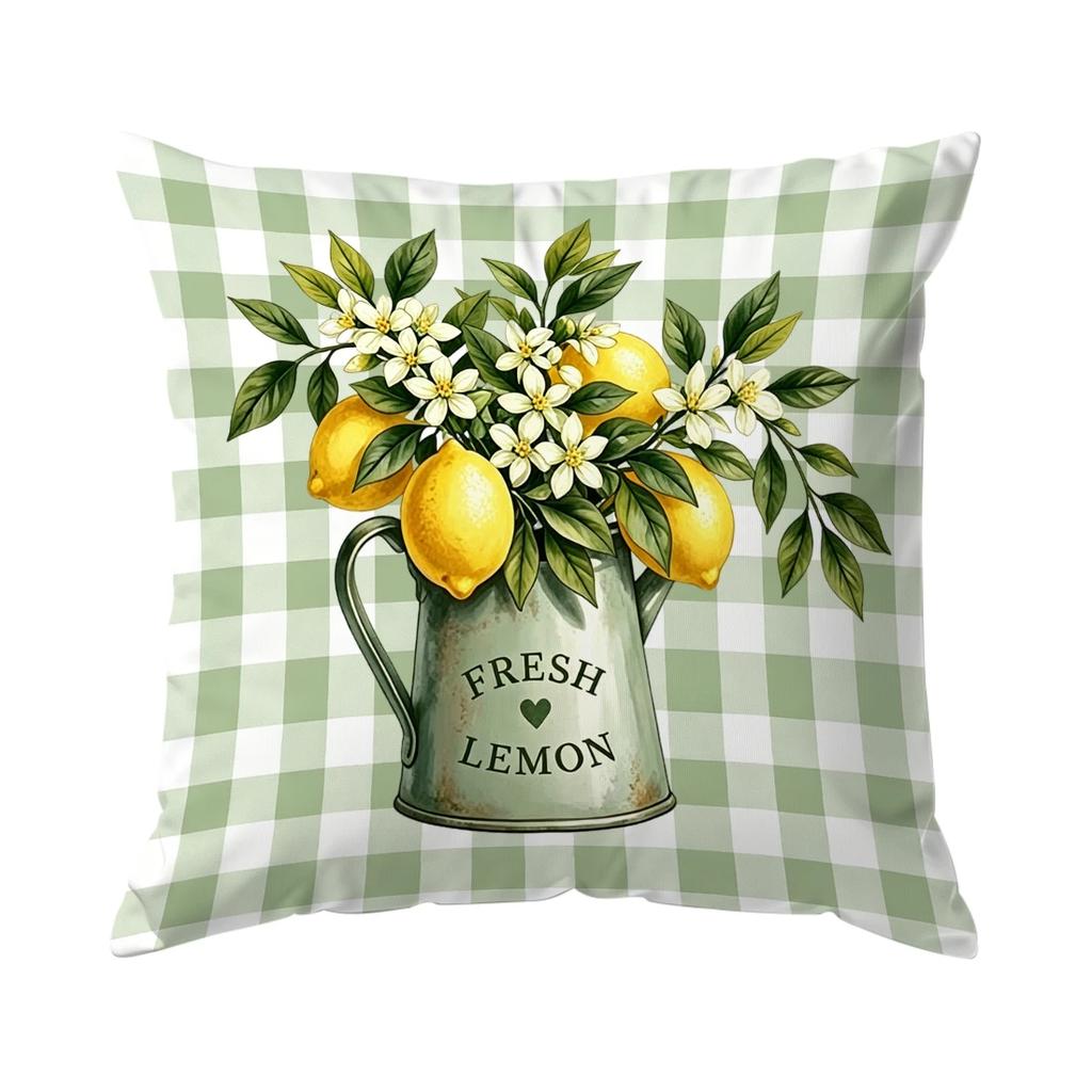 1pcs/4pcs Striped Lemon Cushions Pillowcase Polyester Cushion Cover Throw Pillow Pillowcover Home Car Sofa Decor