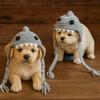 Cartoon Cat Shark Headgear Braid Design Cat Warm Hat Pet Costume Cat Headdress  Party