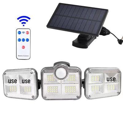 2021 Triple-Head Solar LED Wall Light with Motion Sensor for Outdoor Use